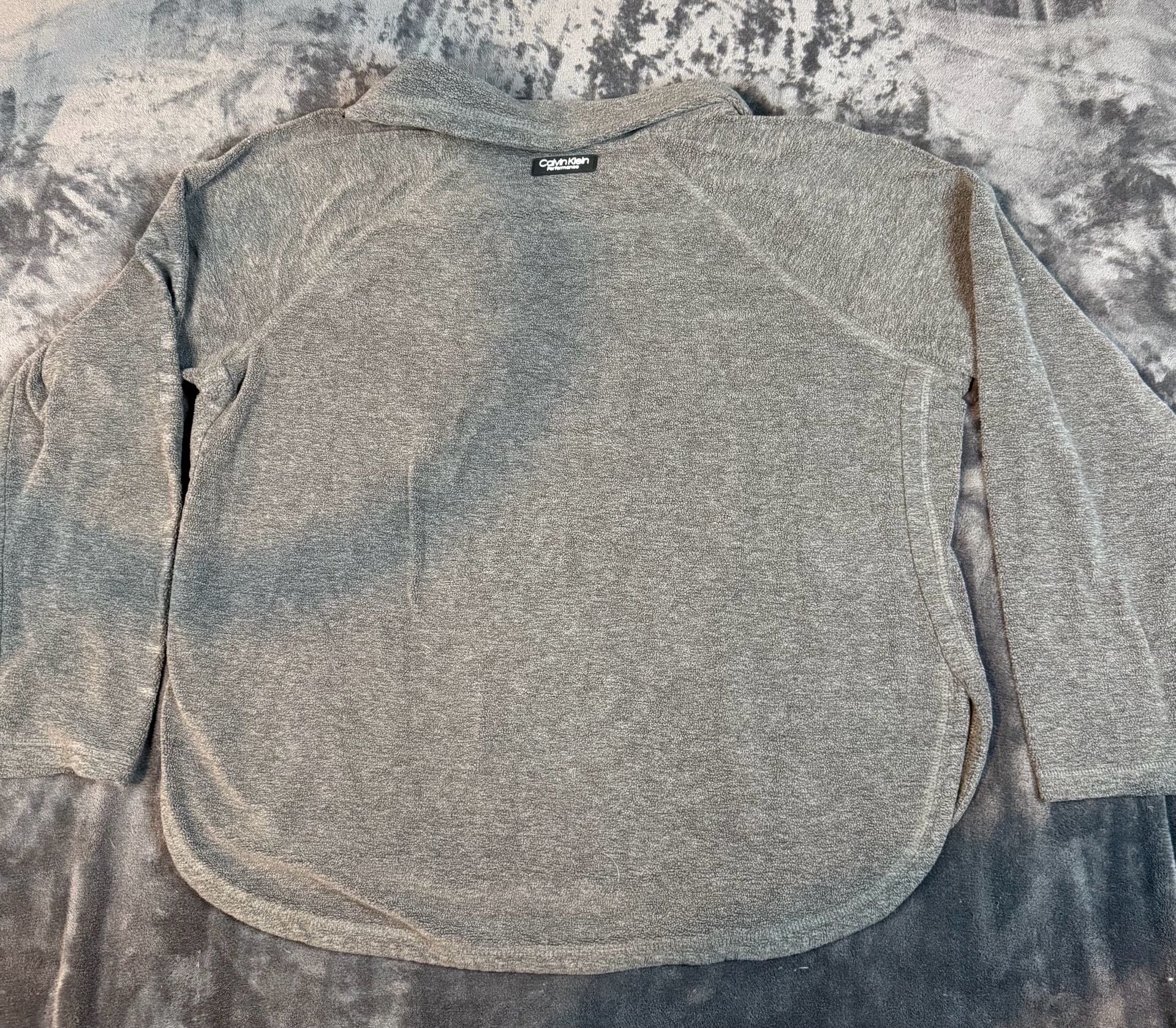Men’s Calvin Klein Performance Fleece Pullover XL Gray Half Zip Sweatshirt #79 5