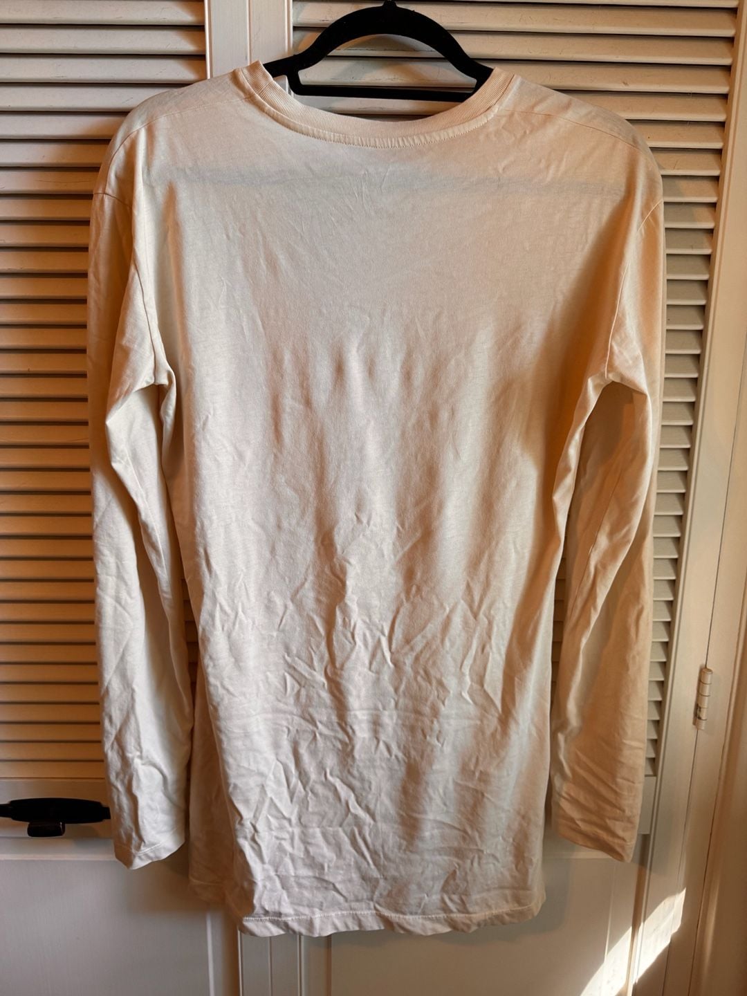 Miu Miu Long Sleeve T-Shirt Size S Beige Jersey Logo Patch 11