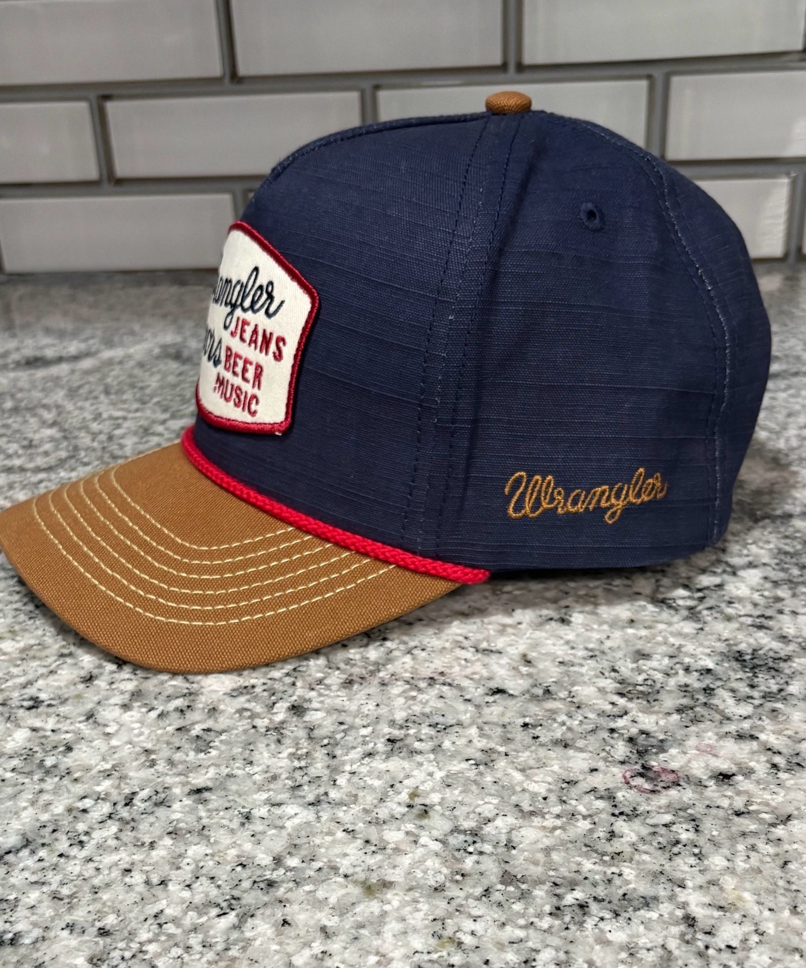 Wrangler x Coors Rope Cap Navy Brown Snapback 3