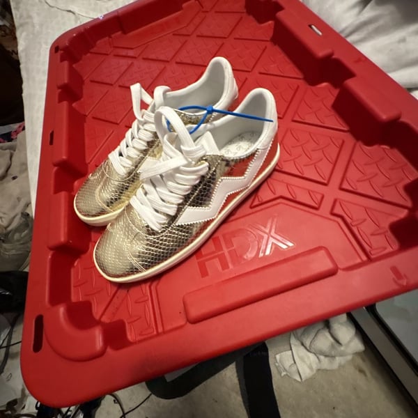 Stuart Weitzman Daryl Metallic Snake-Print Sneakers