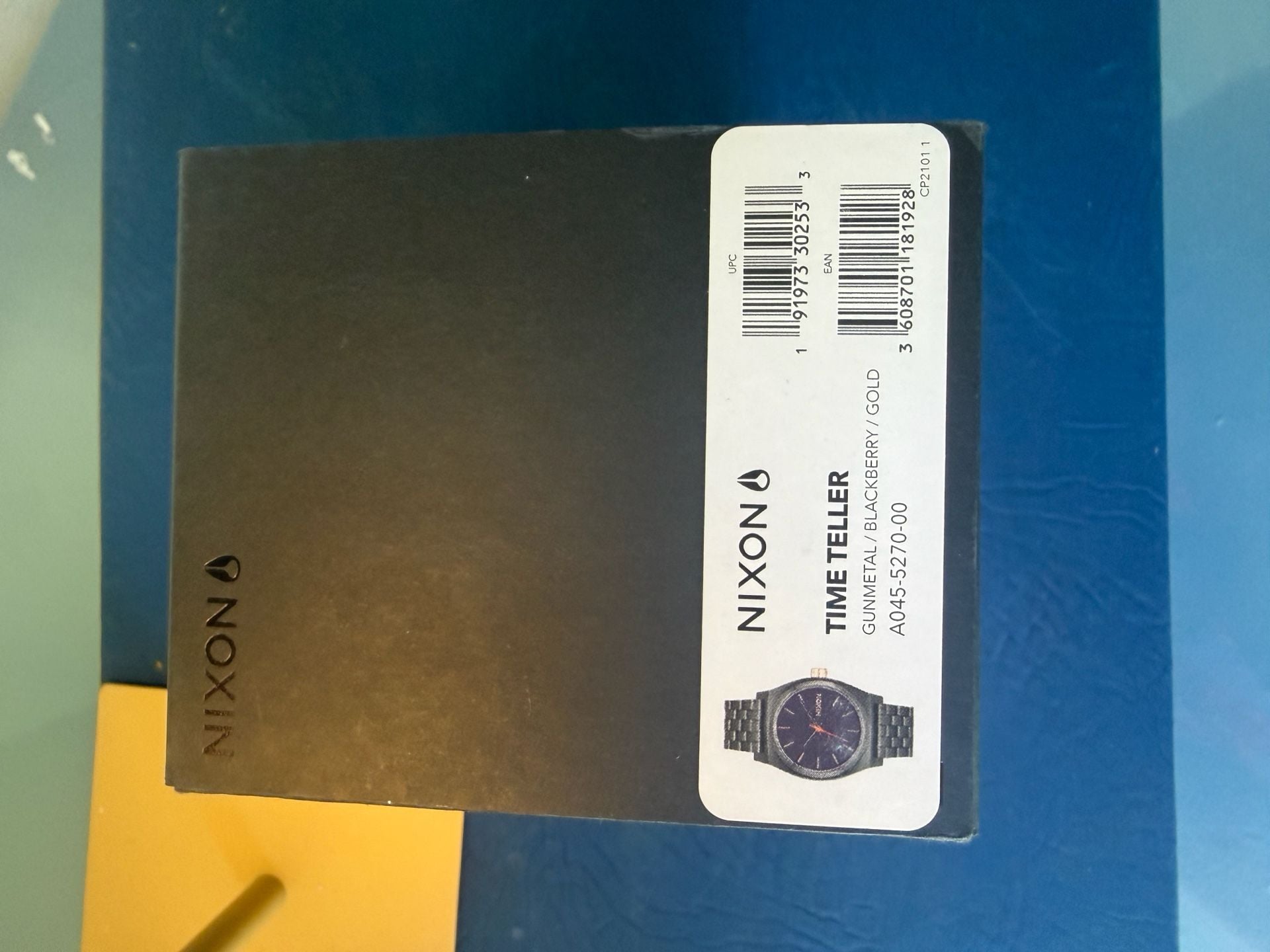 Nixon Time Teller Watch Gunmetal Blackberry Gold 9