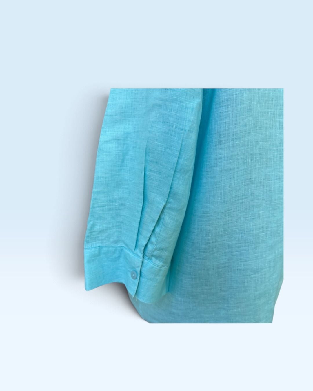 Chico’s No-Iron 100% Linen Button-Front Shirt – Size 4 / XXL – Turquoise Blue 9