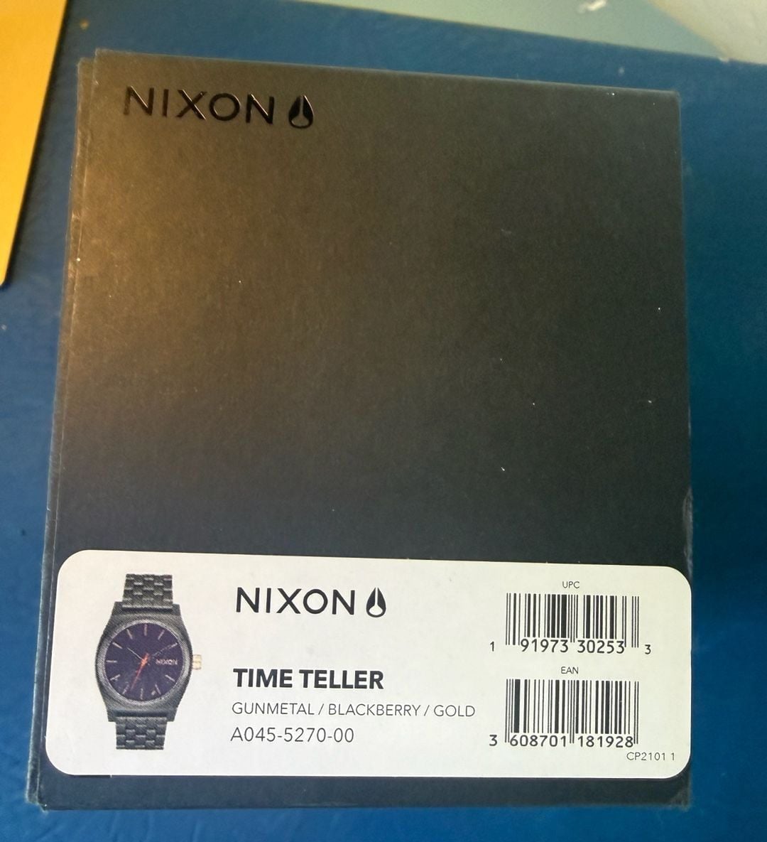 Nixon Time Teller Watch Gunmetal Blackberry Gold 5