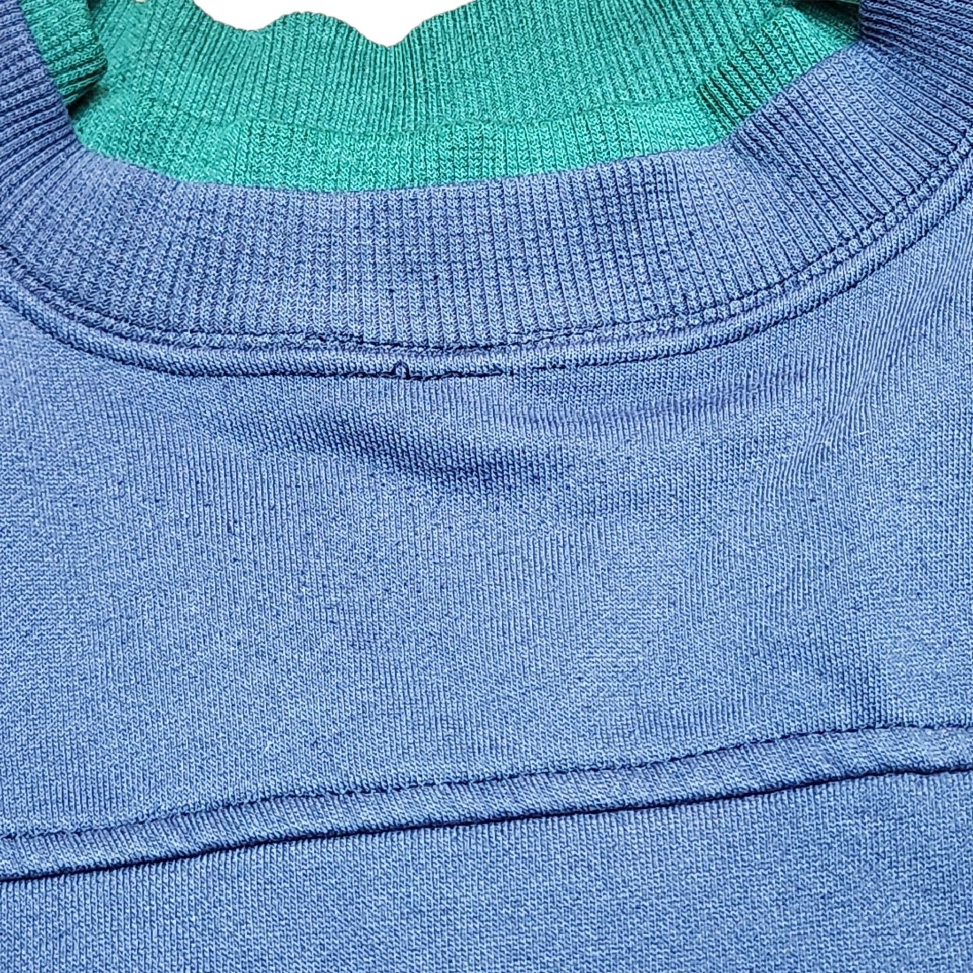 Vintage Claybrooke Sweatshirt Size L Blue Green Double Collar Pocket Pullover 7