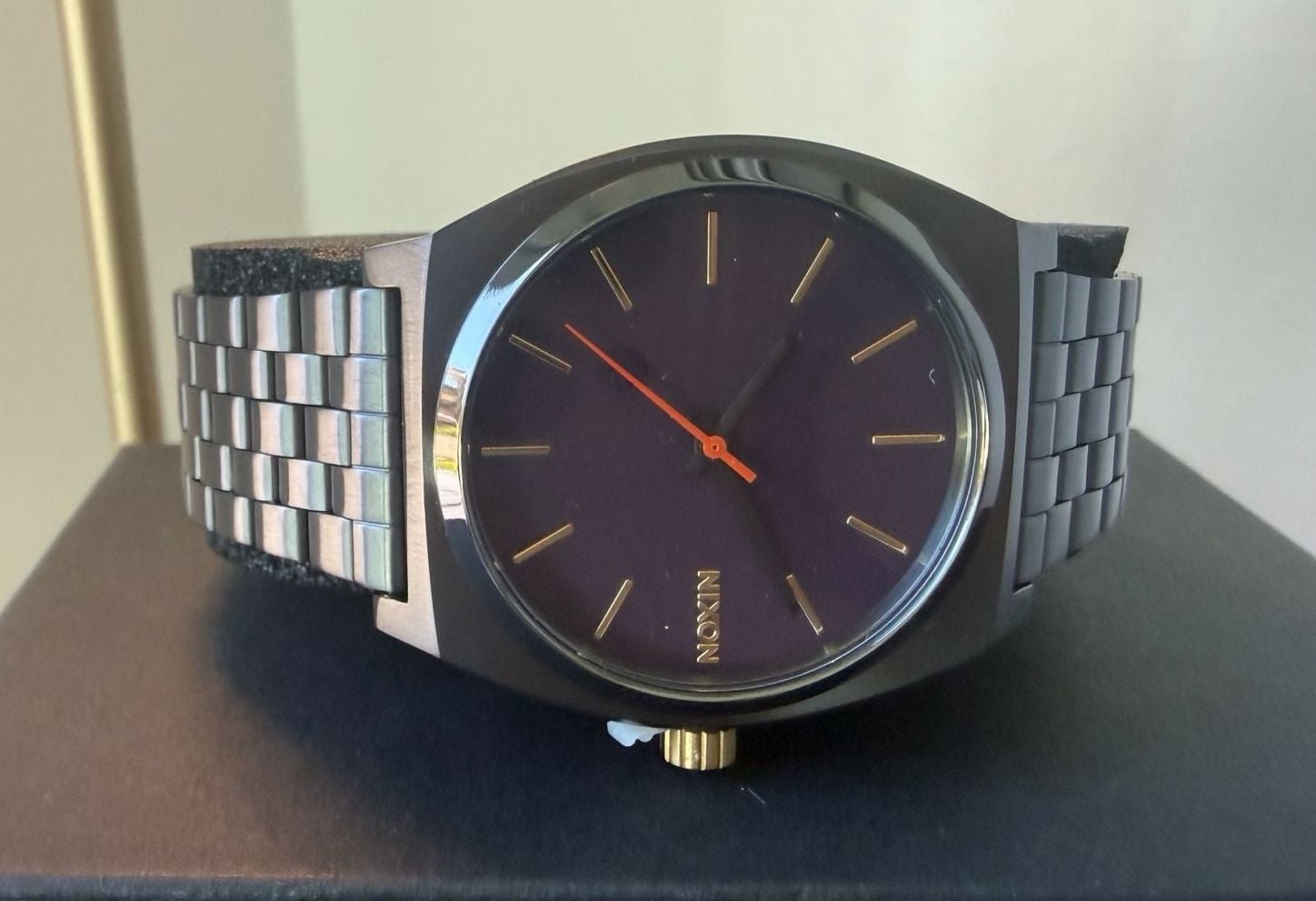Nixon Time Teller Watch Gunmetal Blackberry Gold 2