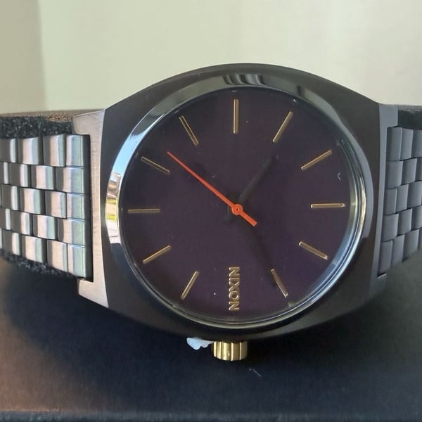 Nixon Time Teller Watch Gunmetal Blackberry Gold