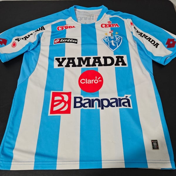 Lotto Paysandu Brazil PSC Soccer Jersey Sz M Blue White Striped Yamada BigBen