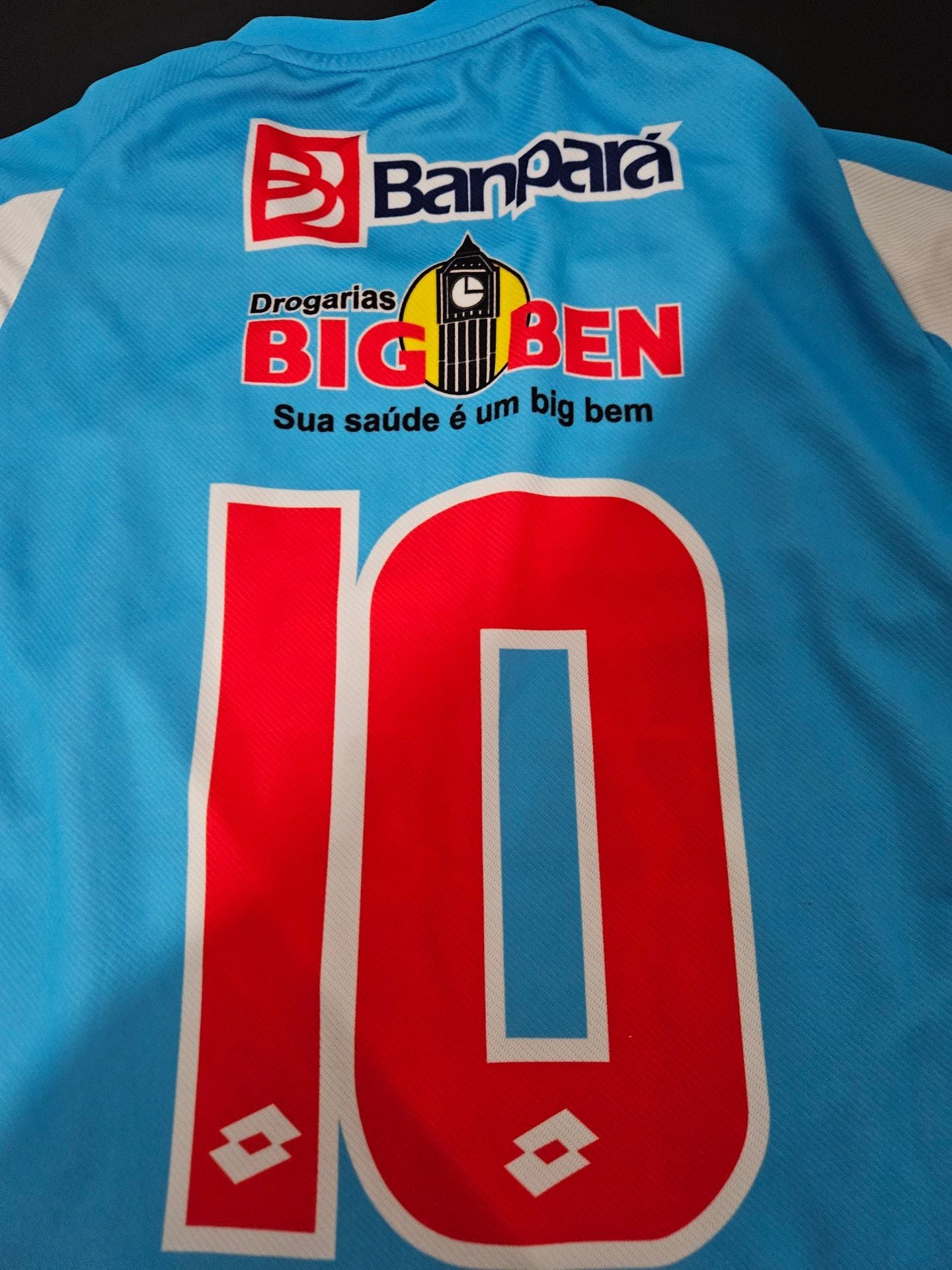Lotto Paysandu Brazil PSC Soccer Jersey Sz M Blue White Striped Yamada BigBen 10