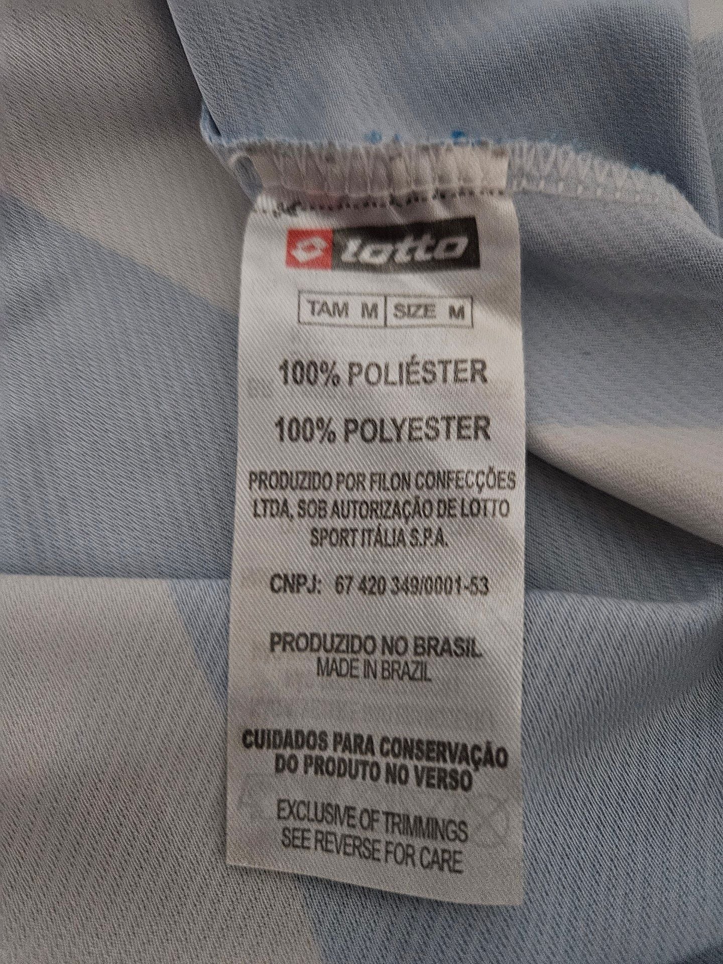 Lotto Paysandu Brazil PSC Soccer Jersey Sz M Blue White Striped Yamada BigBen 11