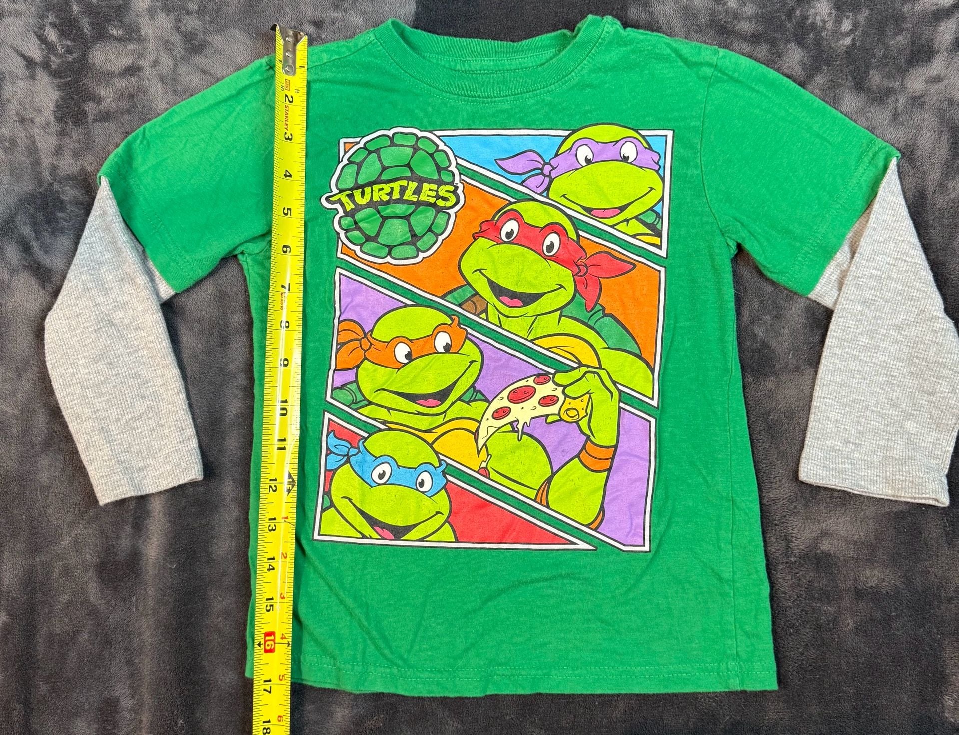 Kids Teenage Mutant Ninja Turtles Long Sleeve Graphic T-Shirt Green Size 5T #80 2