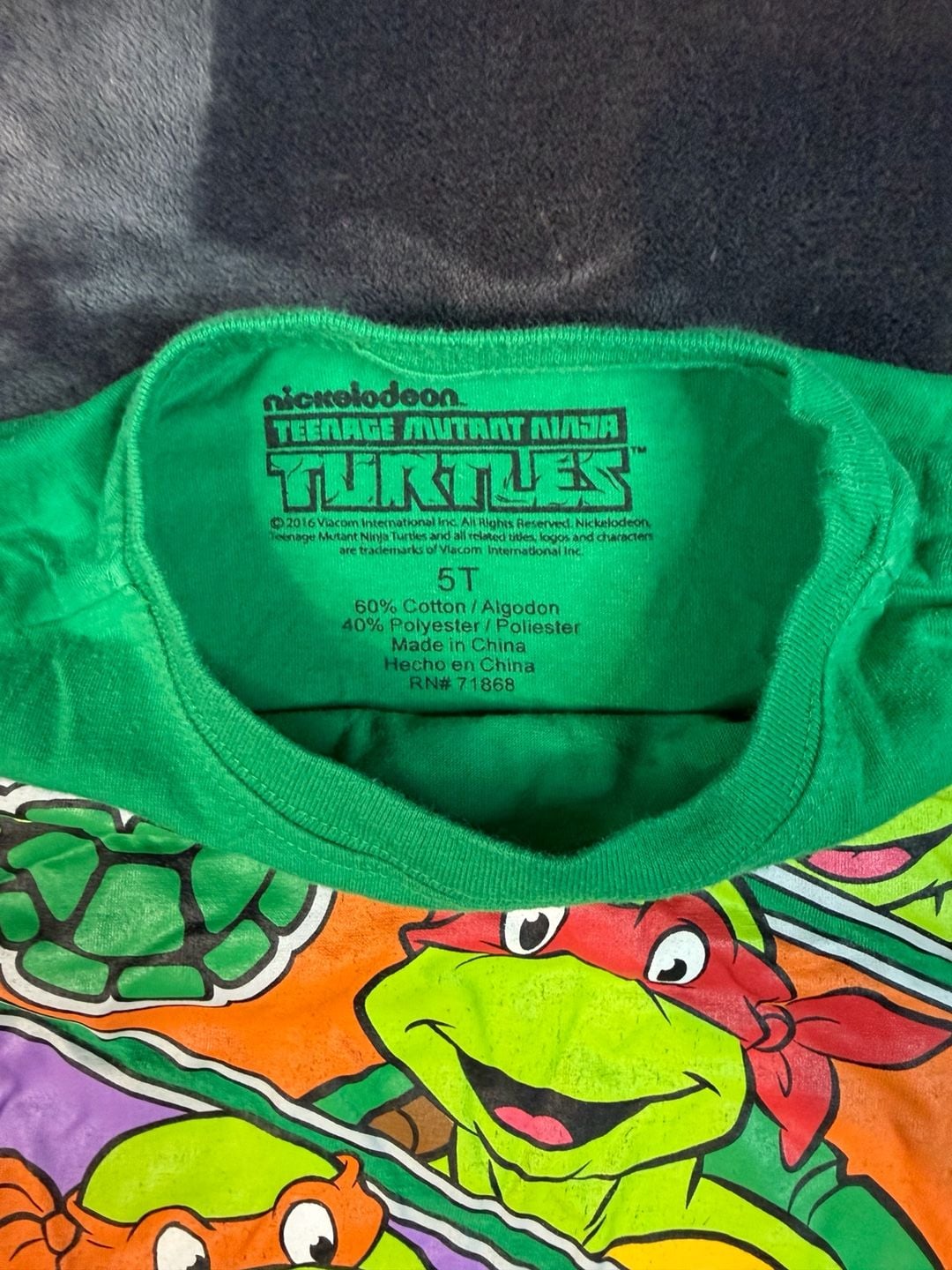 Kids Teenage Mutant Ninja Turtles Long Sleeve Graphic T-Shirt Green Size 5T #80 4