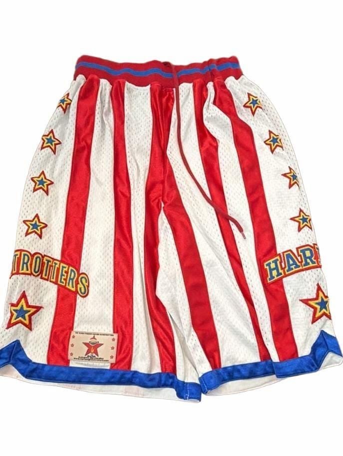 Harlem Globetrotters Basketball Shorts Size M Red White Blue Striped Stars 2