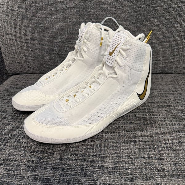 Nike Inflict 4 Wrestling Shoes Size 11 White Gold
