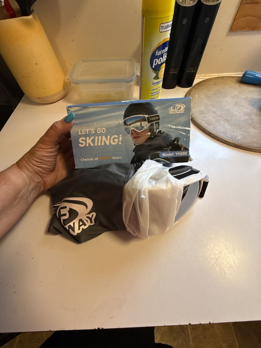 Findway YH208 Ski Goggles OTG Snowboard White Frame Silver Lens New 2