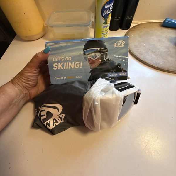 Findway YH208 Ski Goggles OTG Snowboard White Frame Silver Lens New