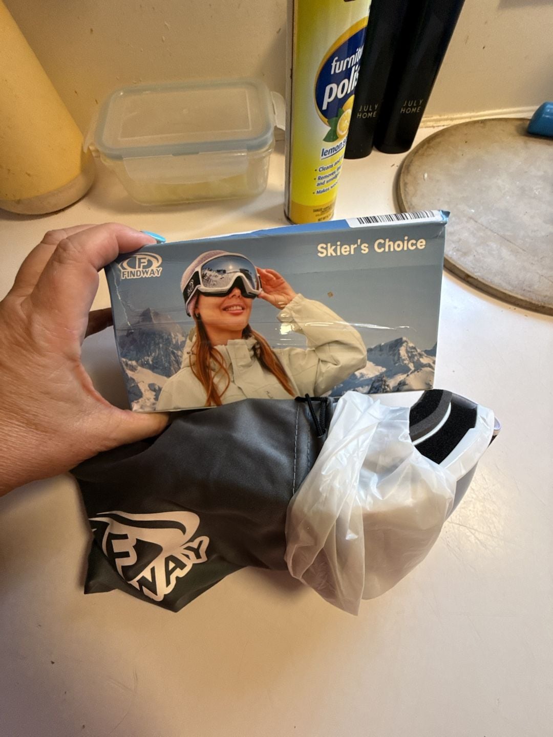 Findway YH208 Ski Goggles OTG Snowboard White Frame Silver Lens New 3