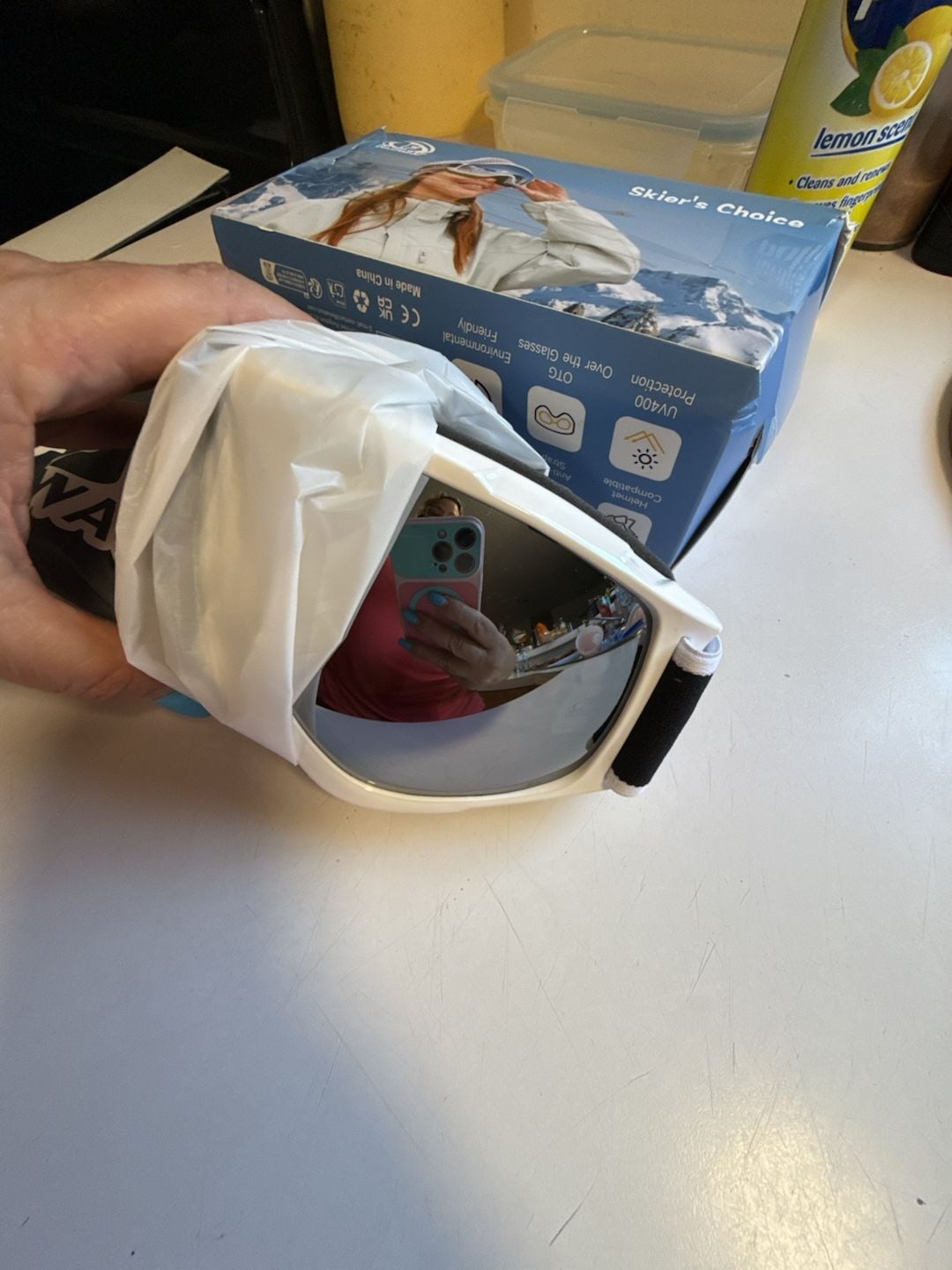 Findway YH208 Ski Goggles OTG Snowboard White Frame Silver Lens New 4