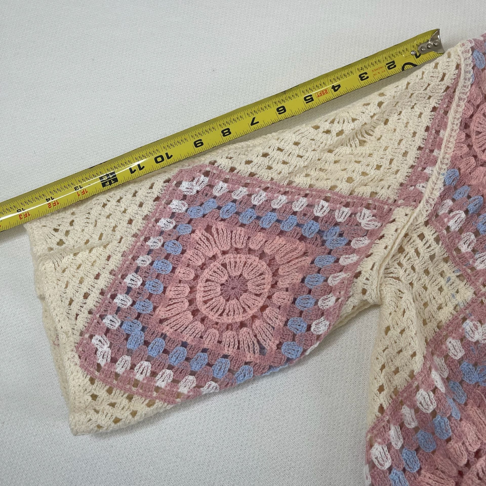 POL Sunday Porch Boho Crochet Cardigan Size ONE Pink White New 7