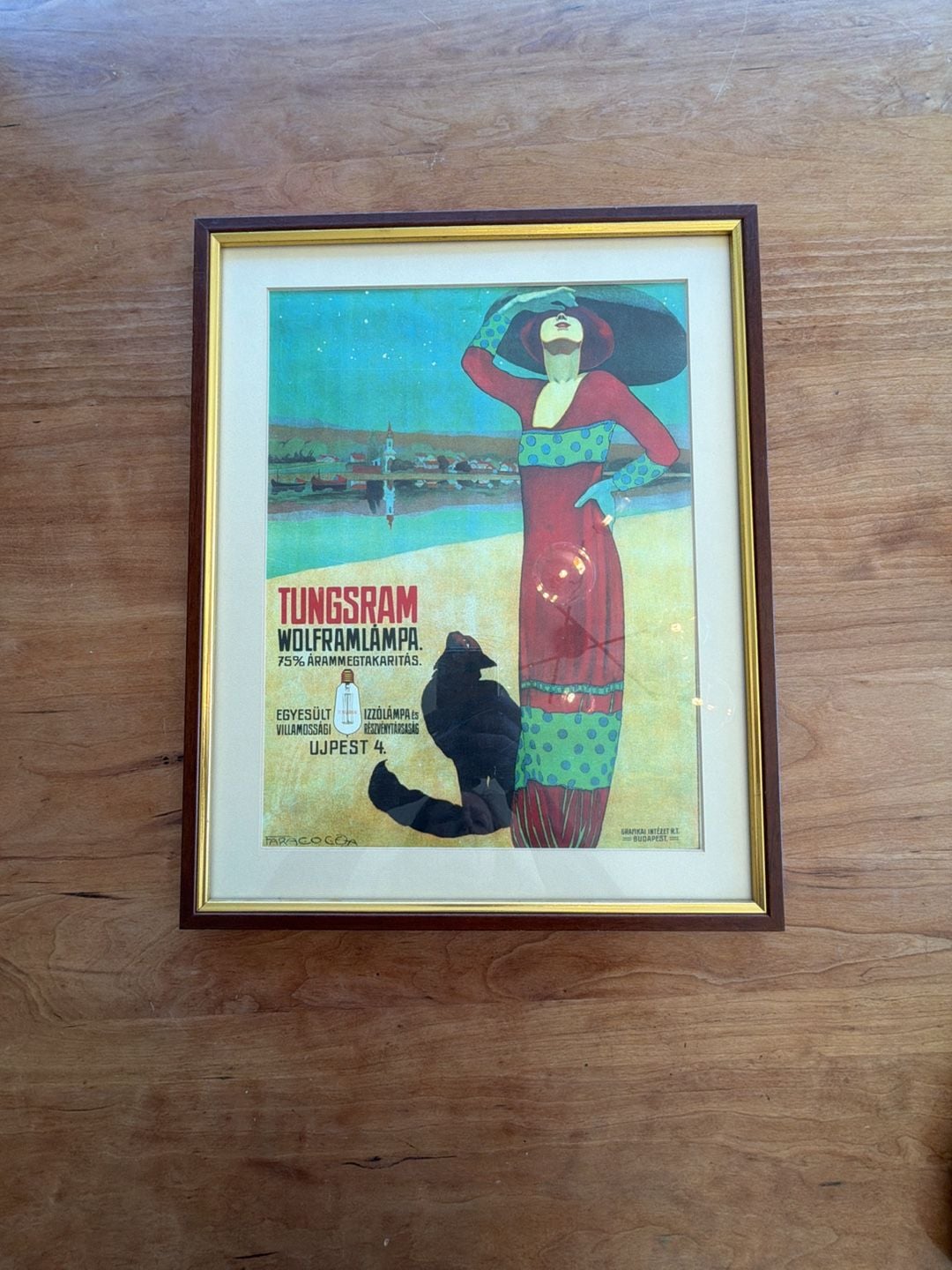 Geza Farago Tungsram Wolframlampa Vintage Art Print Framed 11x14 1