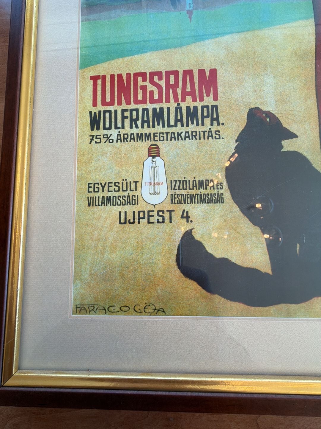 Geza Farago Tungsram Wolframlampa Vintage Art Print Framed 11x14 2
