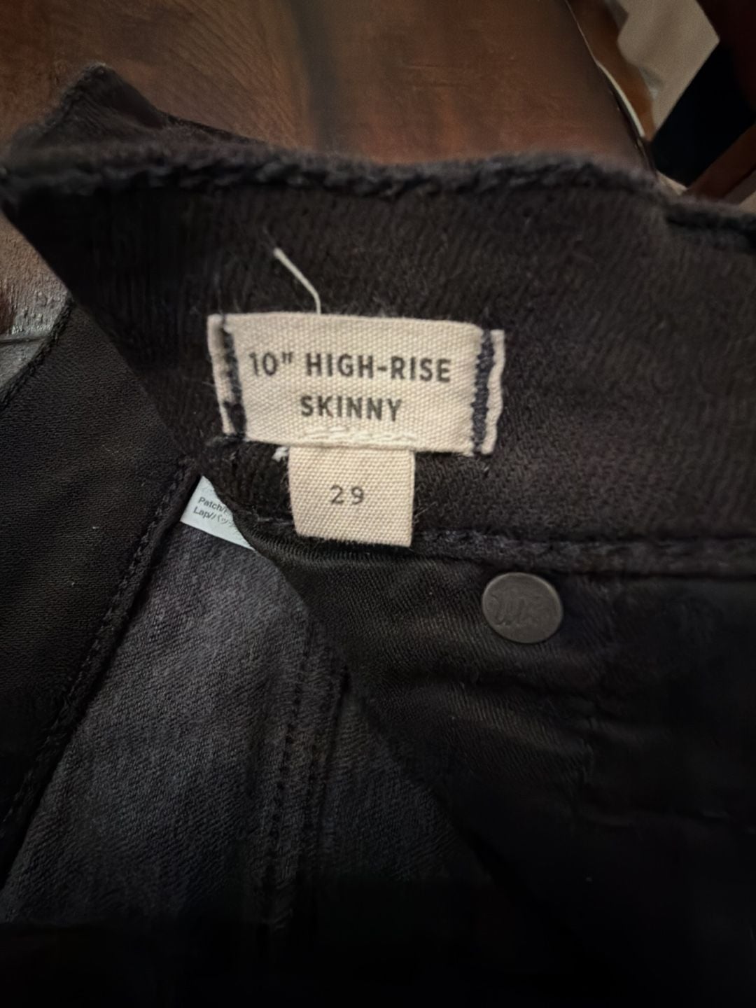 Madewell 10" High-Rise Skinny Jeans Size 29 Black Denim 4