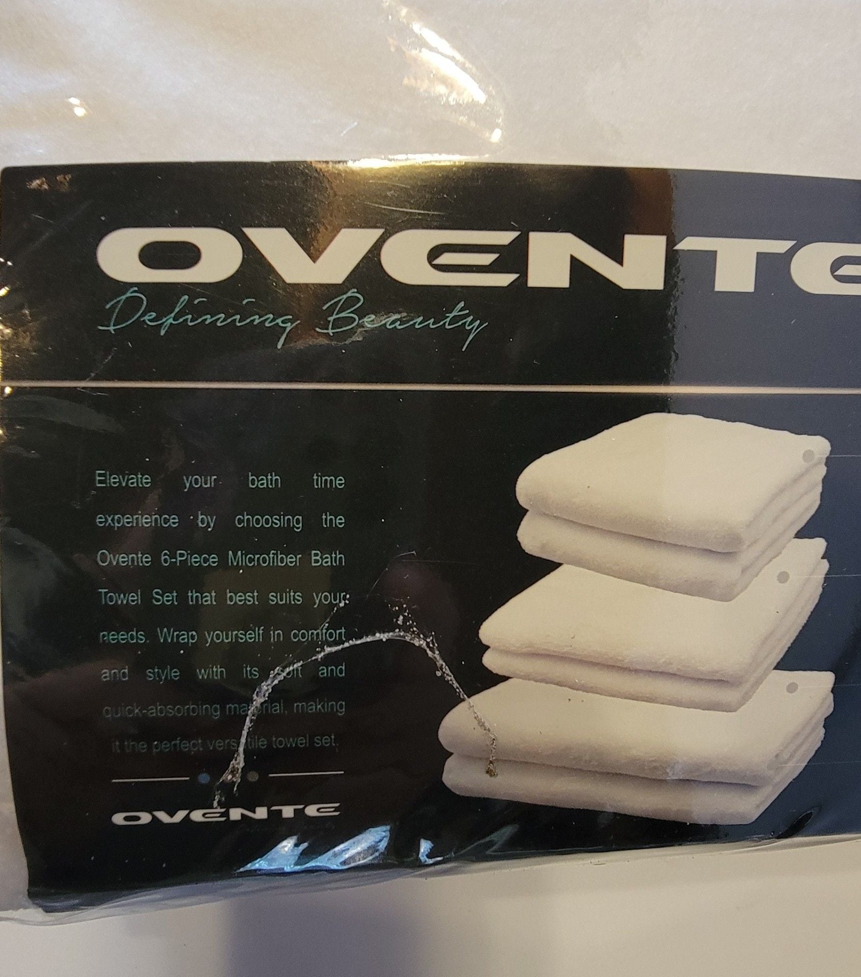 Ovente 6-Piece Microfiber Bath Towel Set White 3