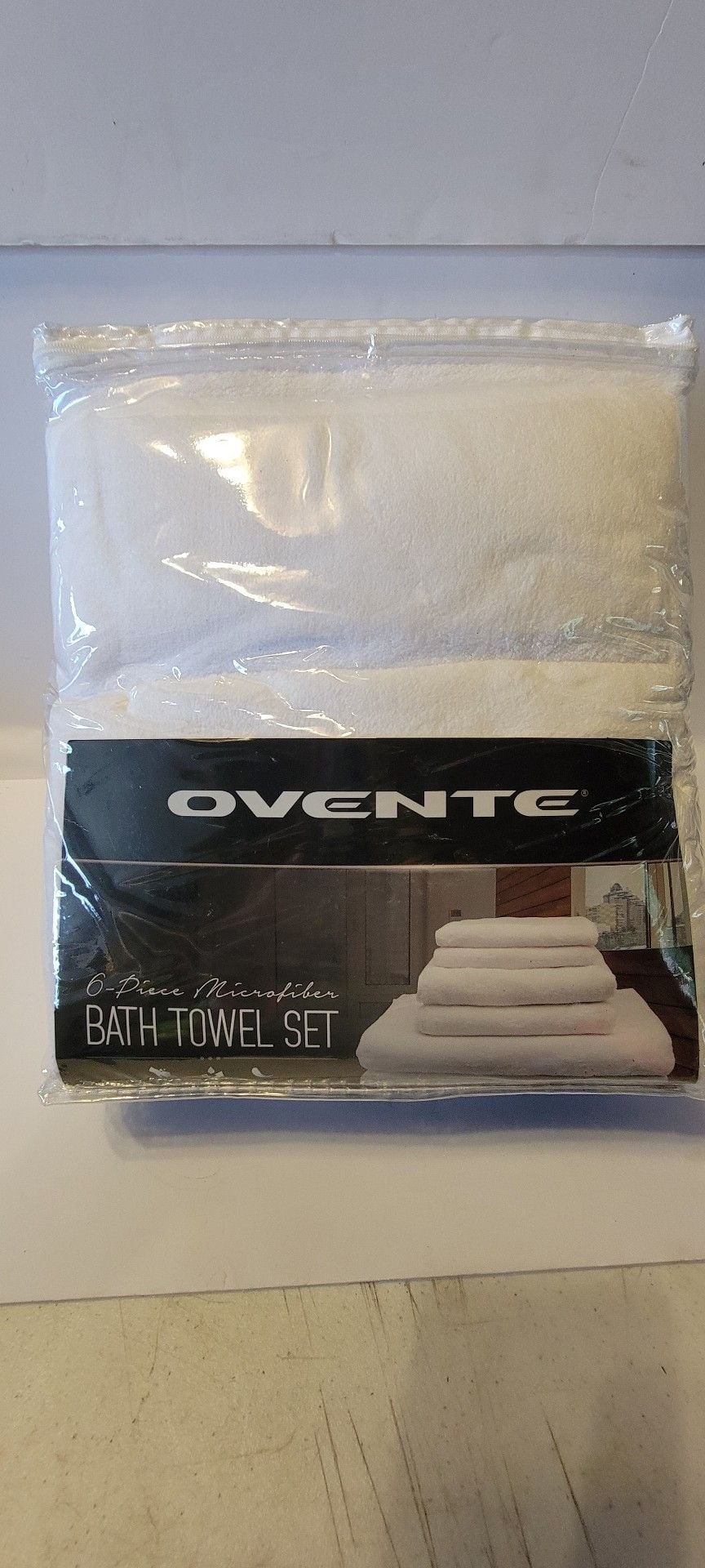 Ovente 6-Piece Microfiber Bath Towel Set White 7