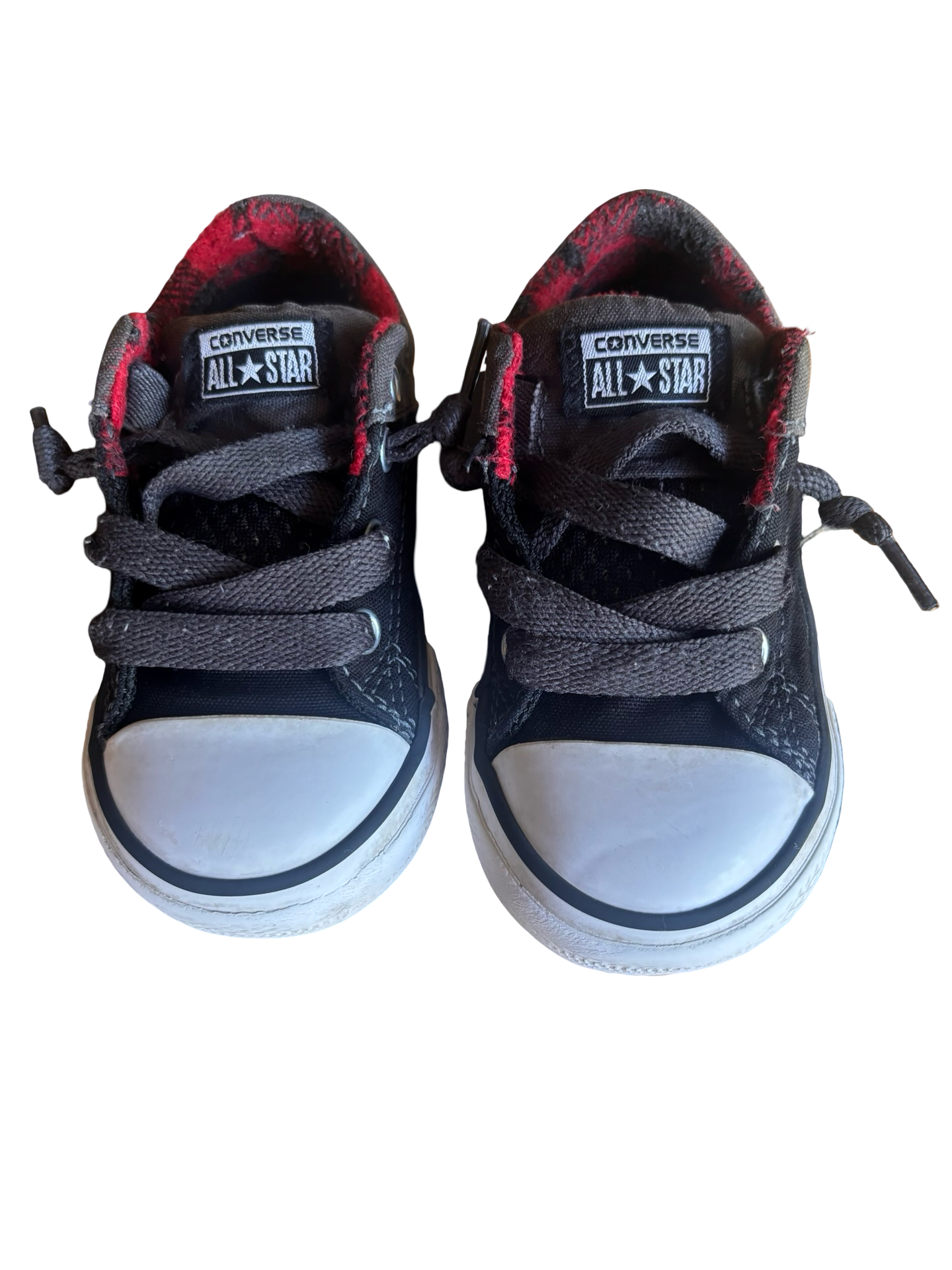 Converse Chuck Taylor All Star Mid Sneakers Black Red Toddler Size 2