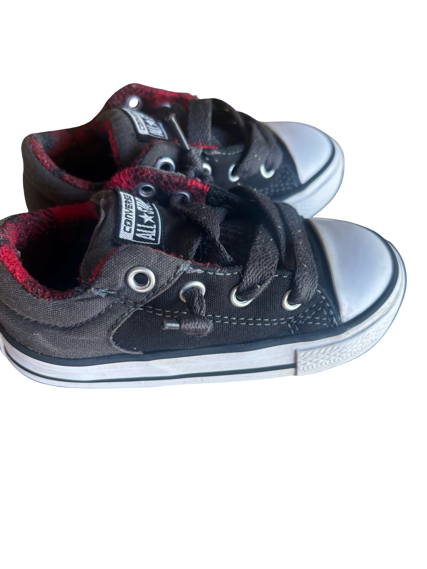 Converse Chuck Taylor All Star Mid Sneakers Black Red Toddler Size 3