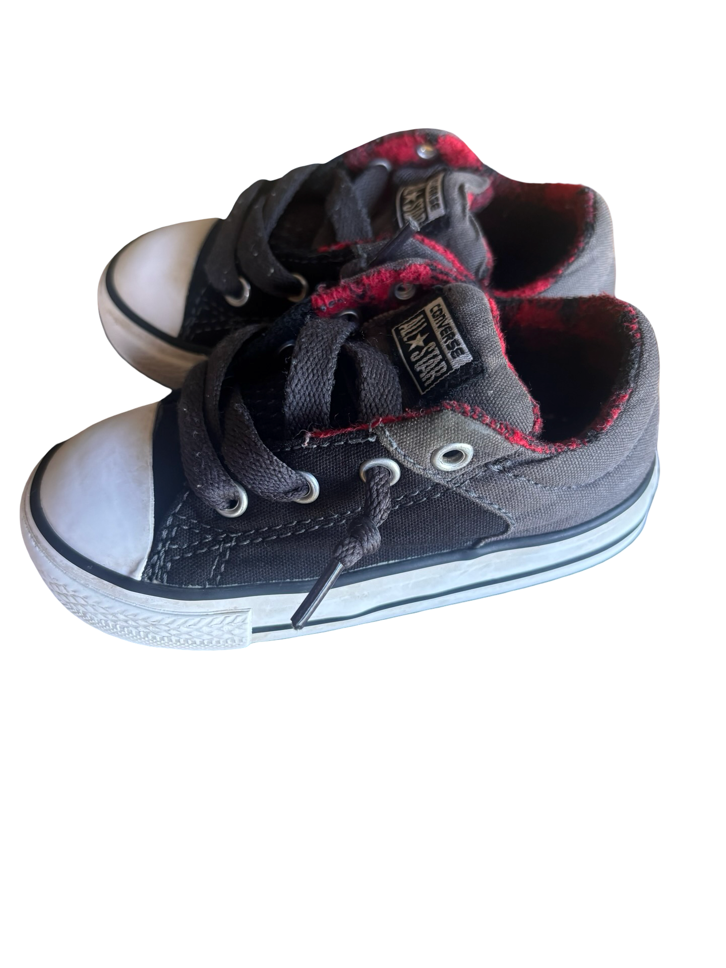 Converse Chuck Taylor All Star Mid Sneakers Black Red Toddler Size 4