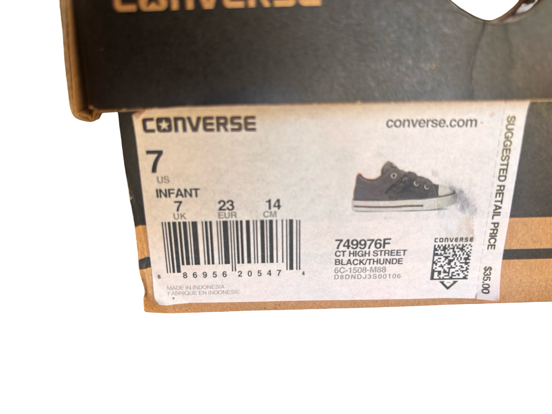 Converse Chuck Taylor All Star Mid Sneakers Black Red Toddler Size 7