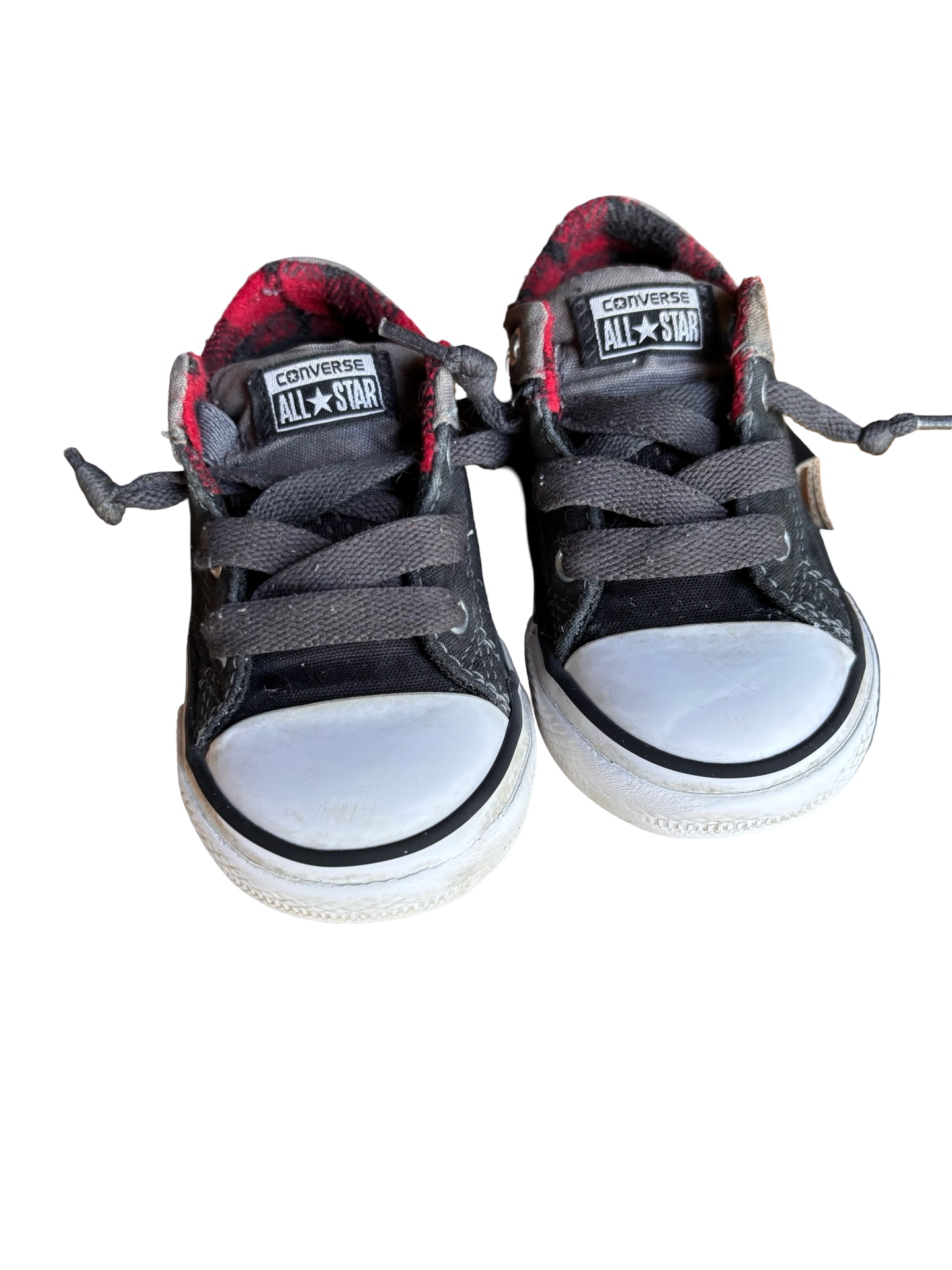 Converse Chuck Taylor All Star Mid Sneakers Black Red Toddler Size 8