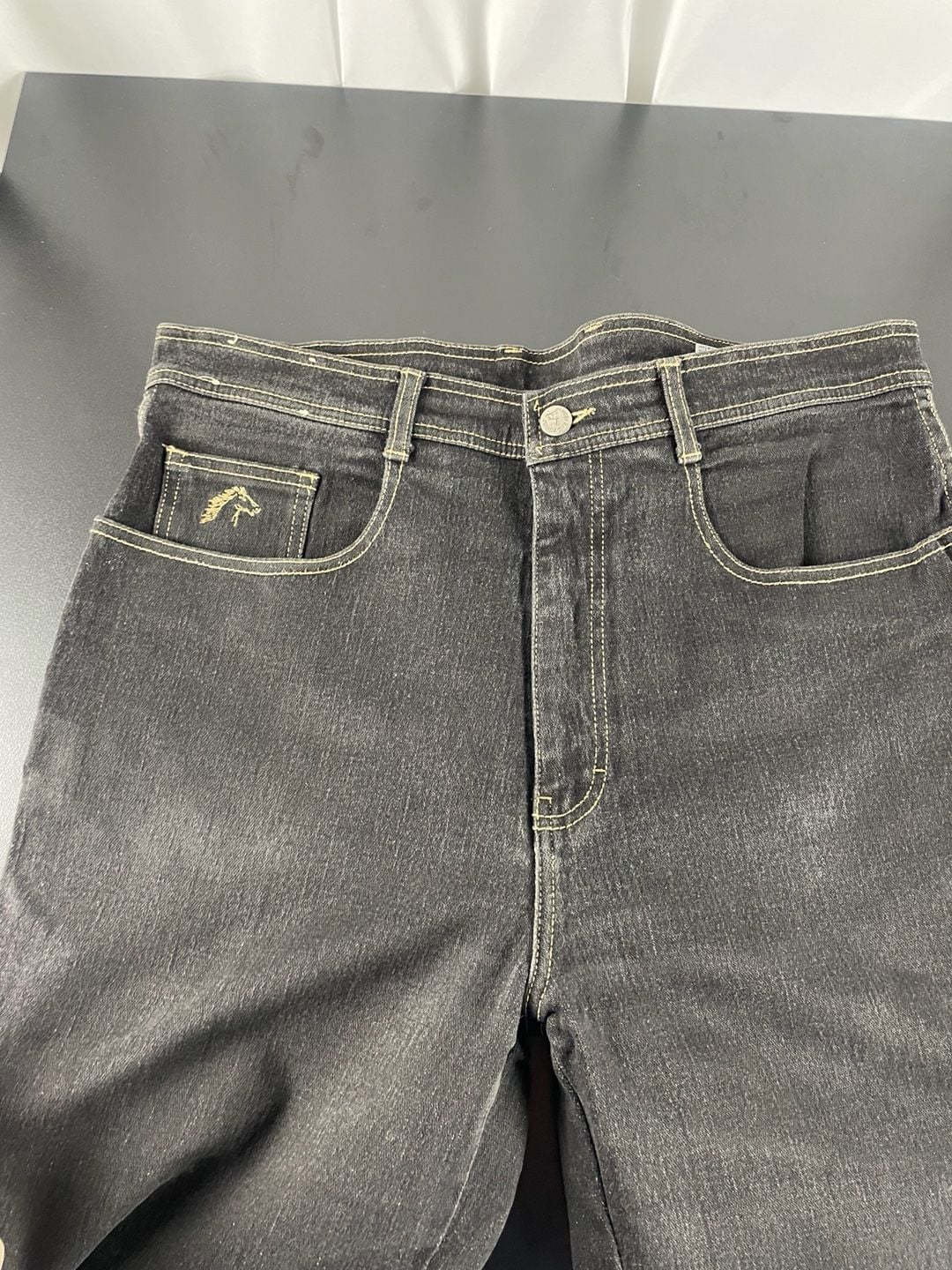 Jordache Jeans Size 38x34 Fuller Fit Black Denim Vintage 70s 80s excellent condition 2