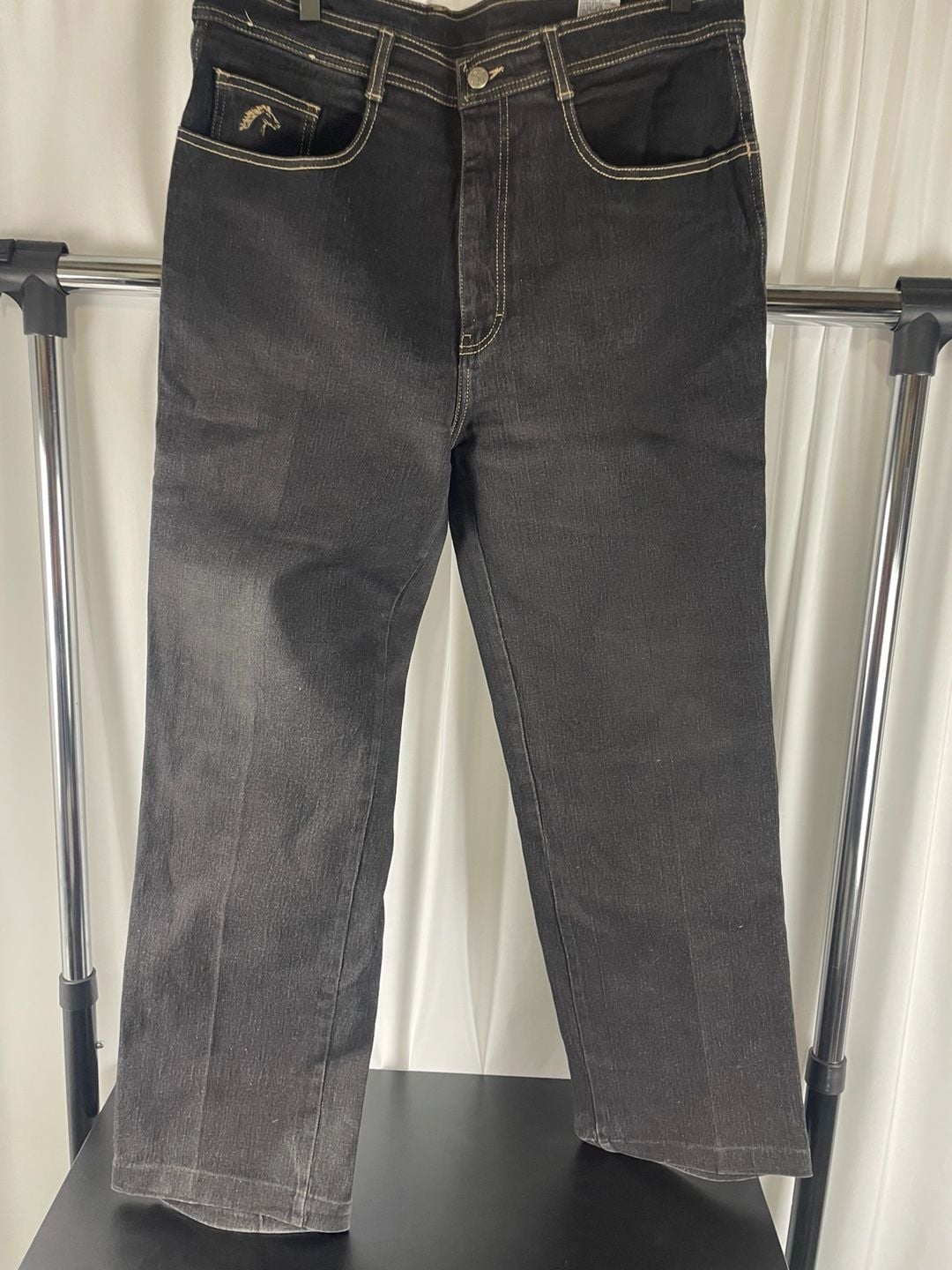 Jordache Jeans Size 38x34 Fuller Fit Black Denim Vintage 70s 80s excellent condition 6