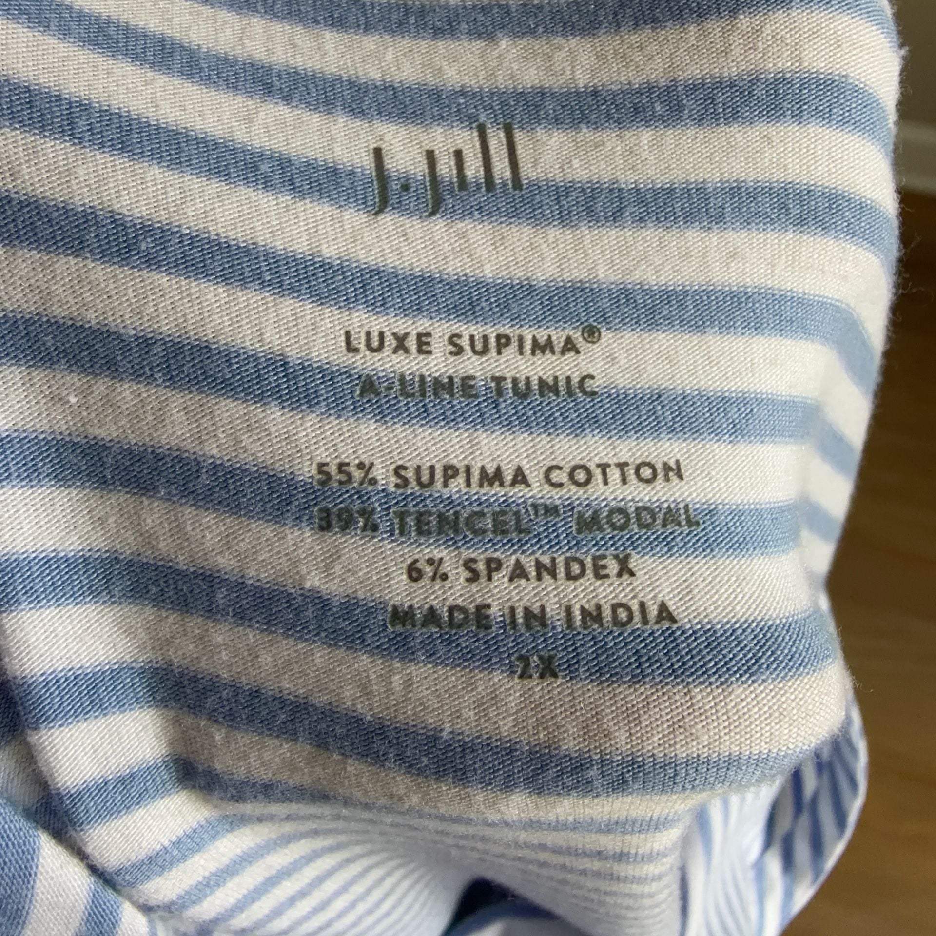 J. Jill Blue And White Striped Scoop Neck Tunic 3