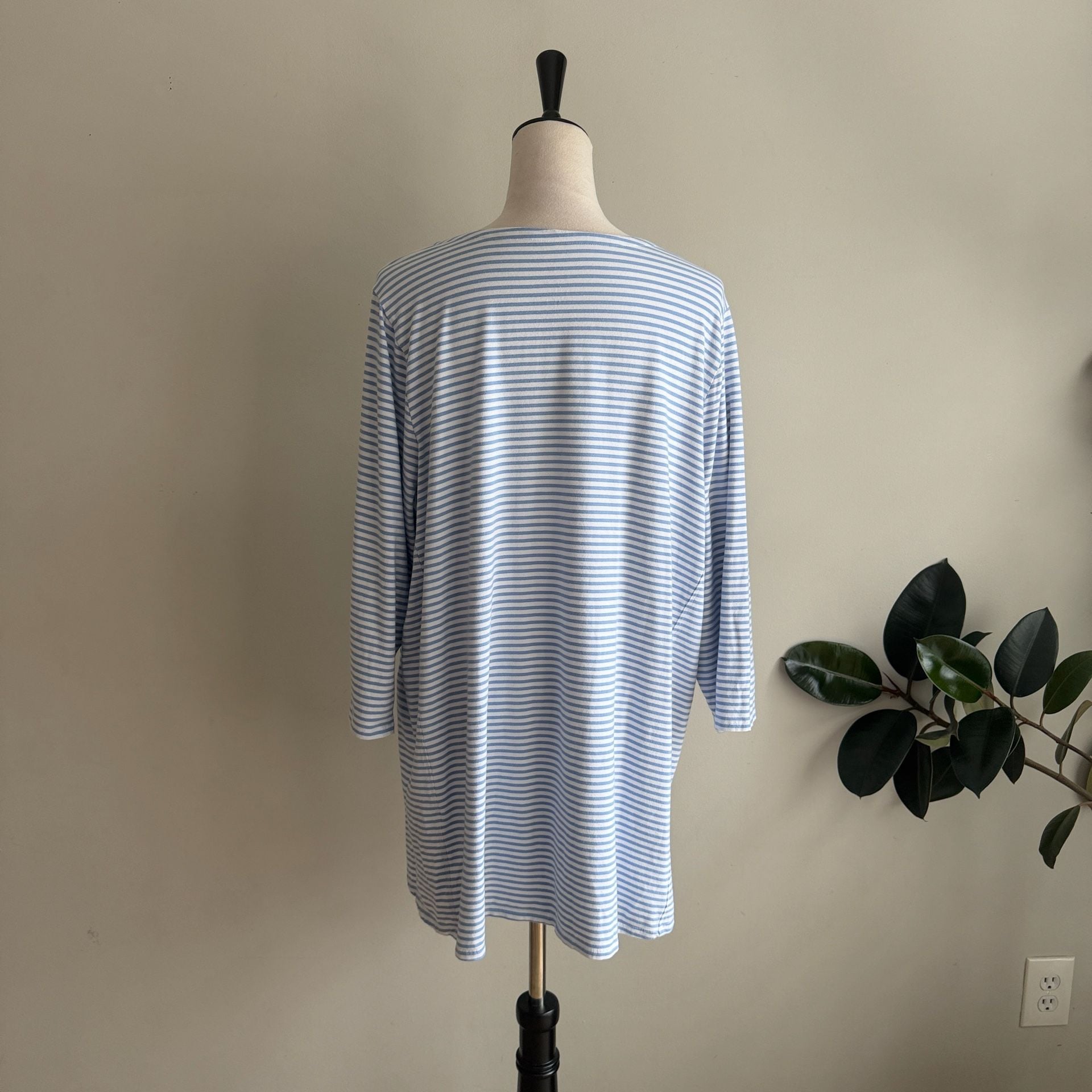 J. Jill Blue And White Striped Scoop Neck Tunic 5
