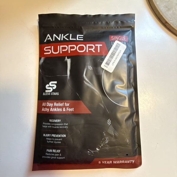 Sleeve Stars Ankle Support Brace Medium Black with Removable Strap