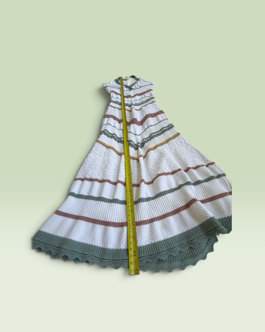 Alexis Allia Knit Dress Size M White Multi Striped Halter Midi 4
