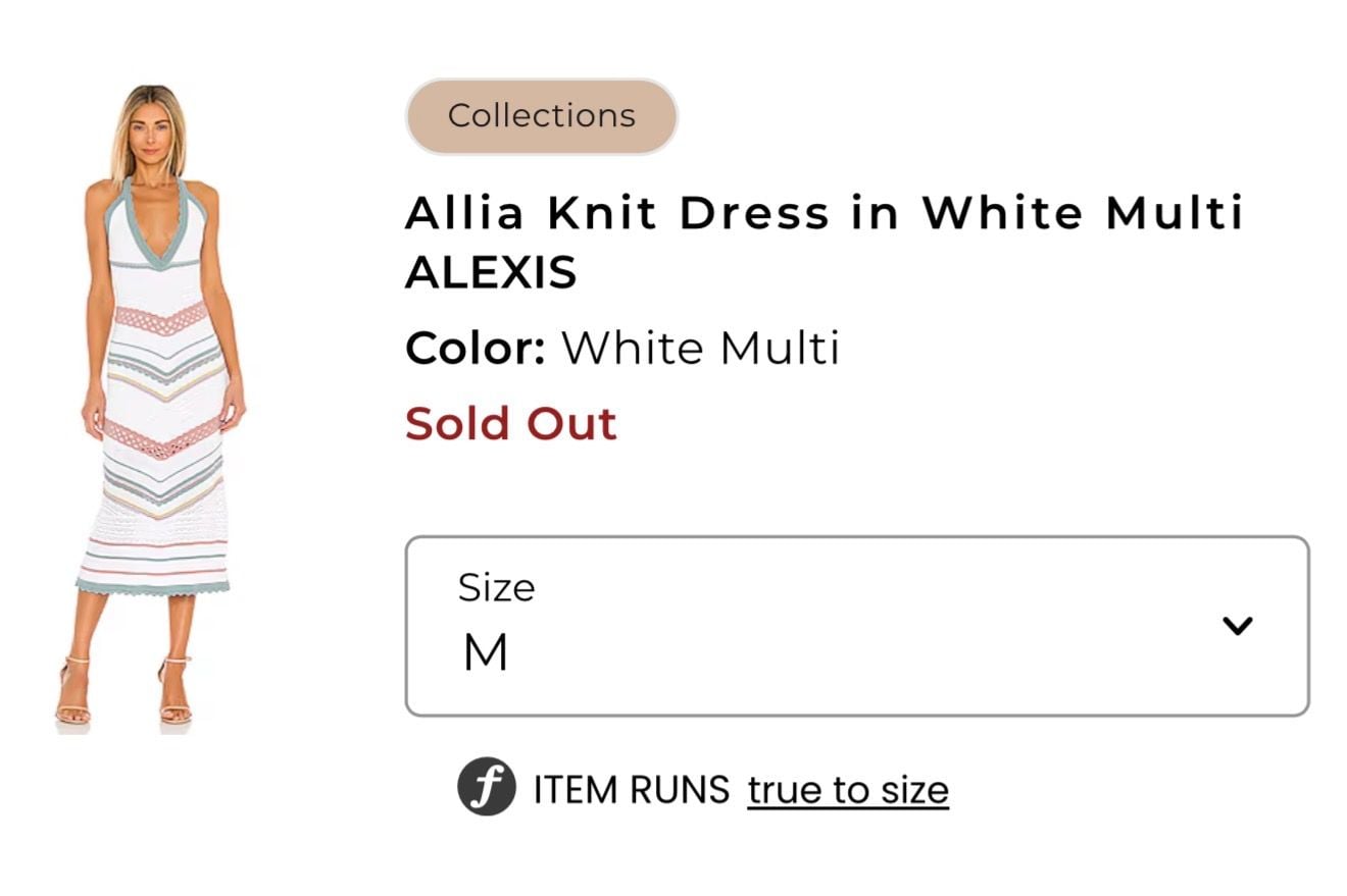 Alexis Allia Knit Dress Size M White Multi Striped Halter Midi 7