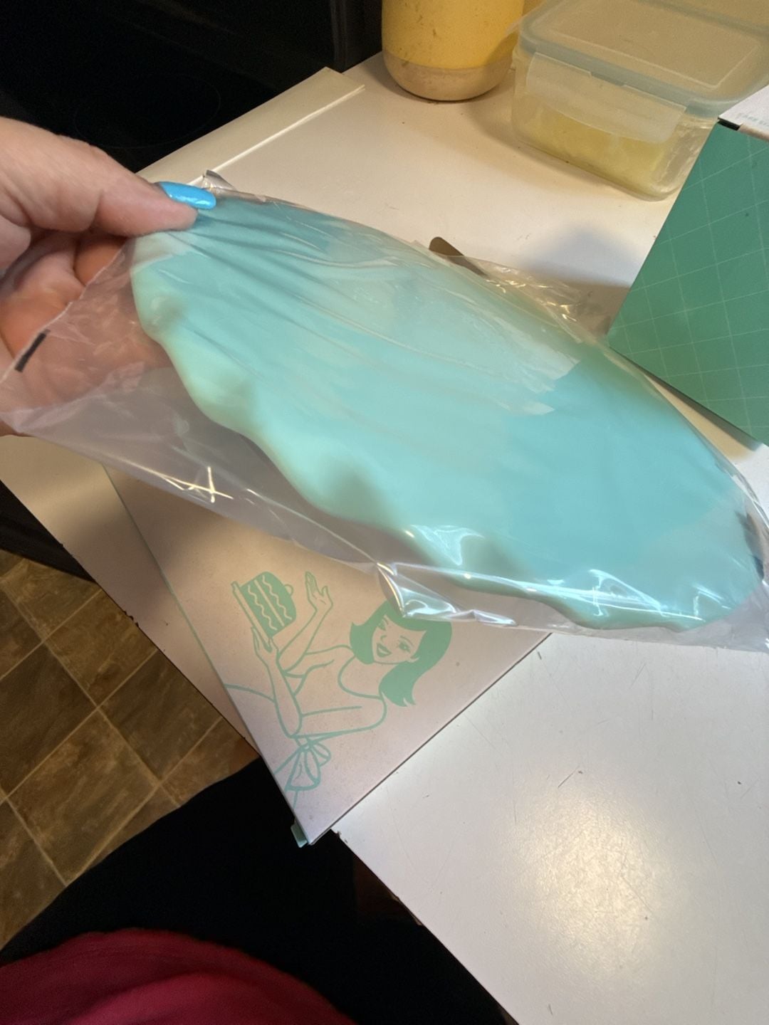 SusieCakes Cake Stand Top and Base Mint Green Ruffled 3