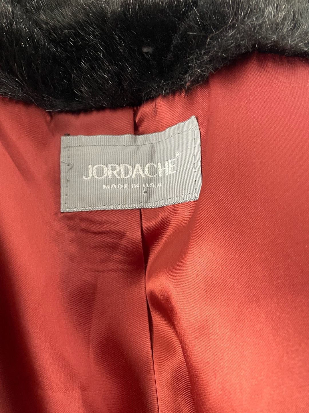 Jordache Vintage Faux Fur Coat Size 15/16 Black Made in USA 3