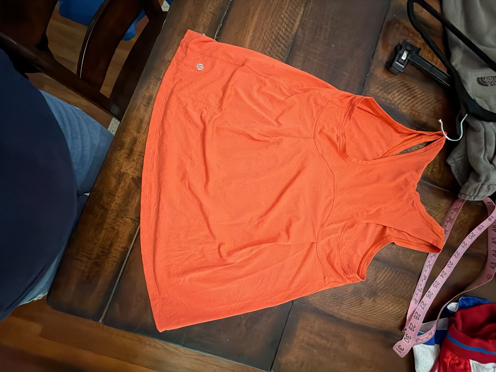 Lululemon Racerback Tank Top Orange Mesh Athletic Workout 4