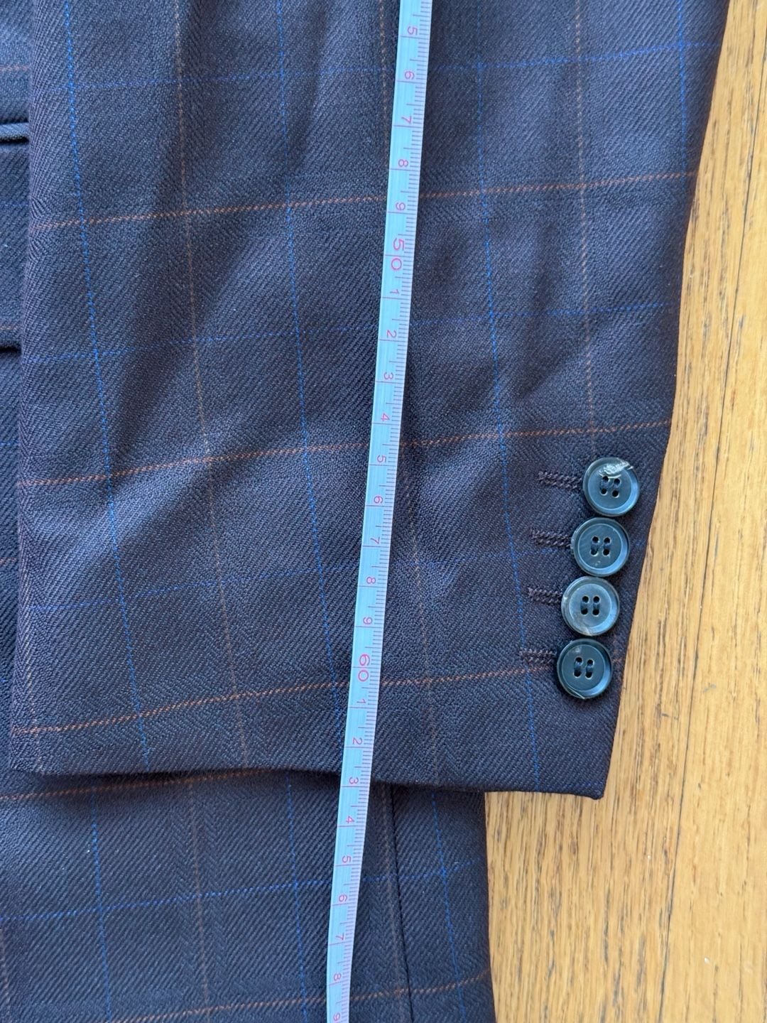 Hugo Boss Rossellini Mens 42R Blazer Brown Windowpane 100% Virgin Wool USA 3