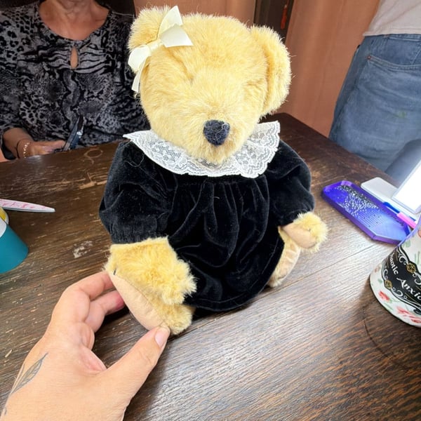 North American Bear Co Muffy VanderBear Plush Teddy Bear Black Velvet Dress