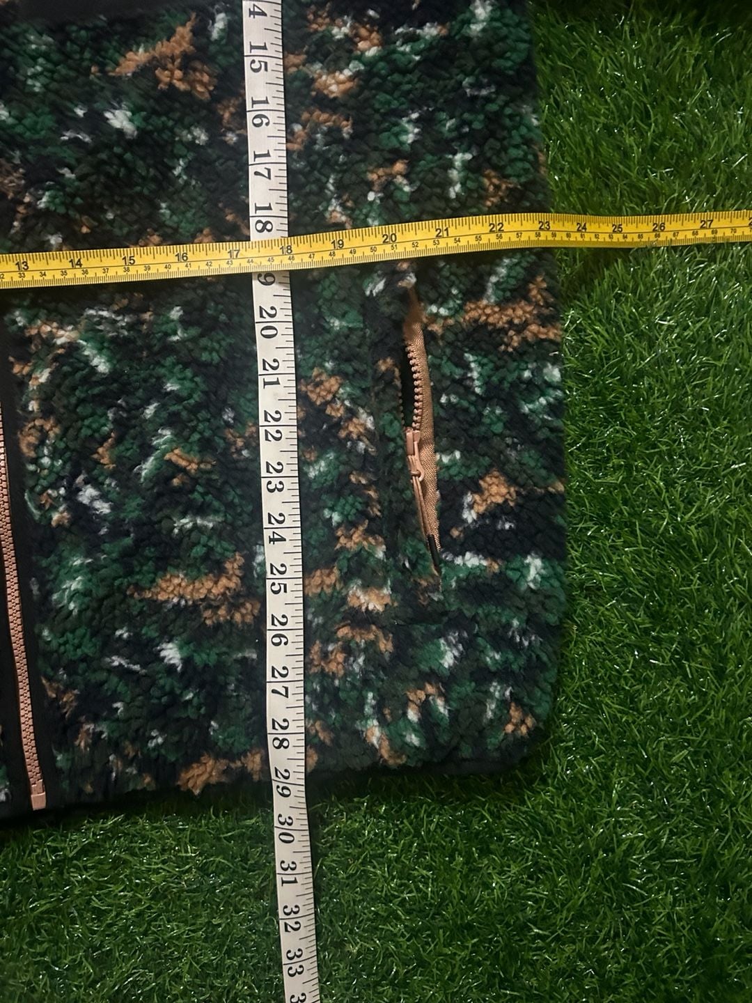 Mountain and Isles Sherpa Fleece Jacket Size M Green Camo Full Zip 6