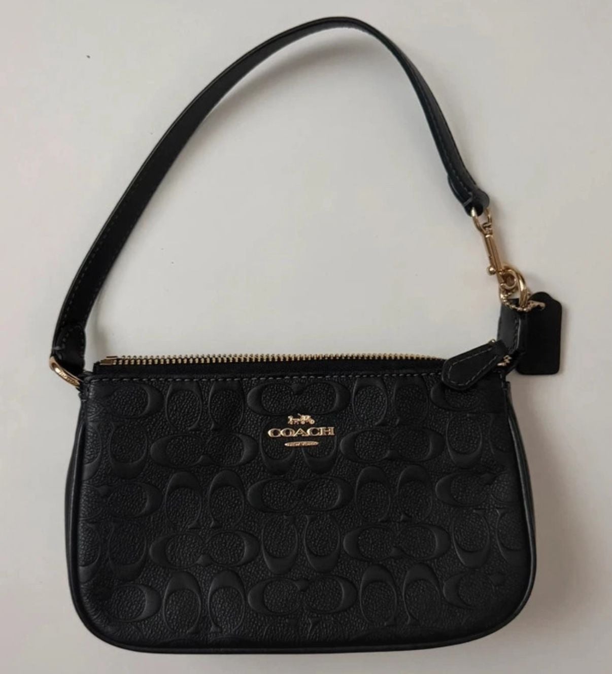 Coach Nolita 19 Signature Embossed Leather Handbag Black 2