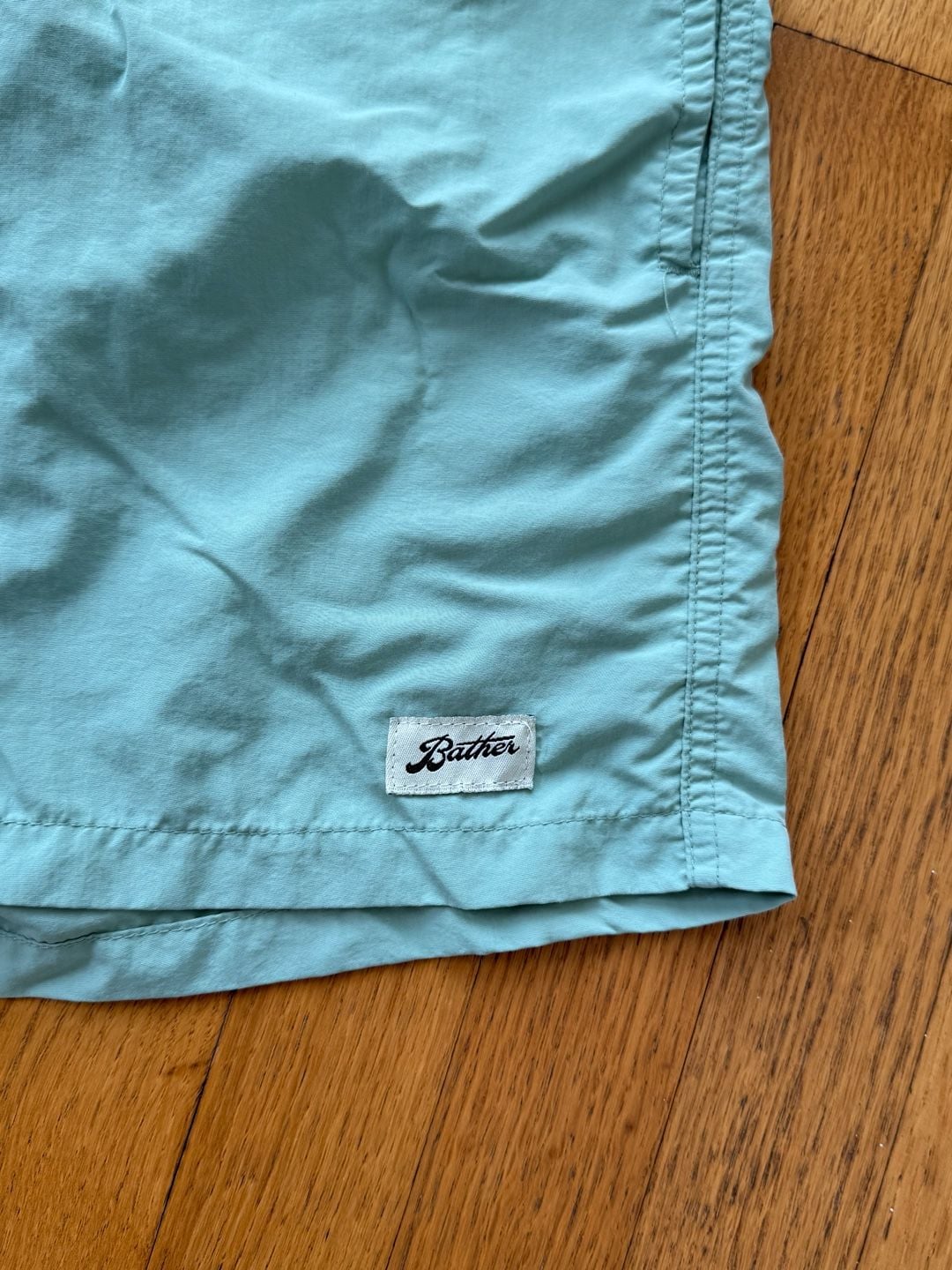 Bather Swim Trunks Size M Sage Green Solid Drawstring Pocket 6
