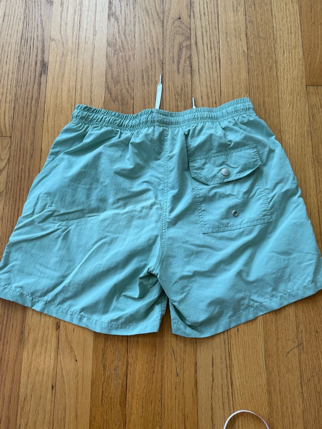 Bather Swim Trunks Size M Sage Green Solid Drawstring Pocket 7