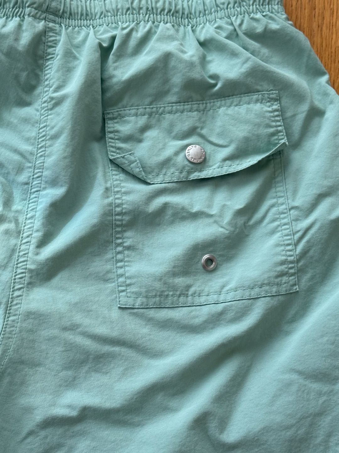 Bather Swim Trunks Size M Sage Green Solid Drawstring Pocket 8