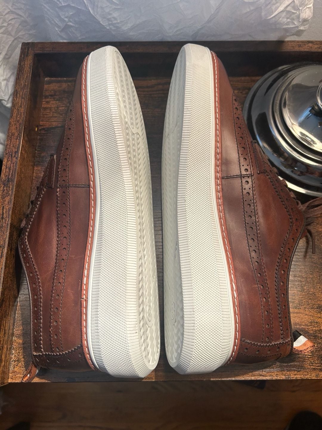 Allen Edmonds Tremont Wing Leather Sneaker - Brown Size 9D 9